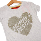 OFF WHITE MOMMY'S BESTIE PRINTED T-SHIRT FOR GIRLS