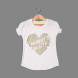 WHITE MOMMY'S BESTIE PRINTED T-SHIRT FOR GIRLS