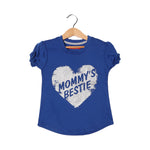 Load image into Gallery viewer, ROYAL BLUE MOMMY&#39;S BESTIE PRINTED T-SHIRT FOR GIRLS
