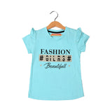 SKY BLUE FASHION GIRLS BEAUTIFULL PRINTED T-SHIRT FOR GIRLS