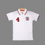 WHITE THE SALT & THE ICE PRINTED POLO T-SHIRT