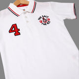 WHITE THE SALT & THE ICE PRINTED POLO T-SHIRT