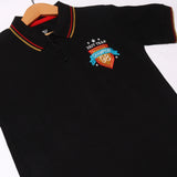 BLACK CHAMPION 98 PRINTED POLO T-SHIRT