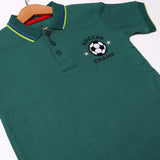 CASTLETON GREEN SOCCER CHAMP PRINTED POLO T-SHIRT