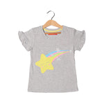 Load image into Gallery viewer, HAZEL GREY RAINBOW STAR PRINTED T-SHIRT FOR GIRLS
