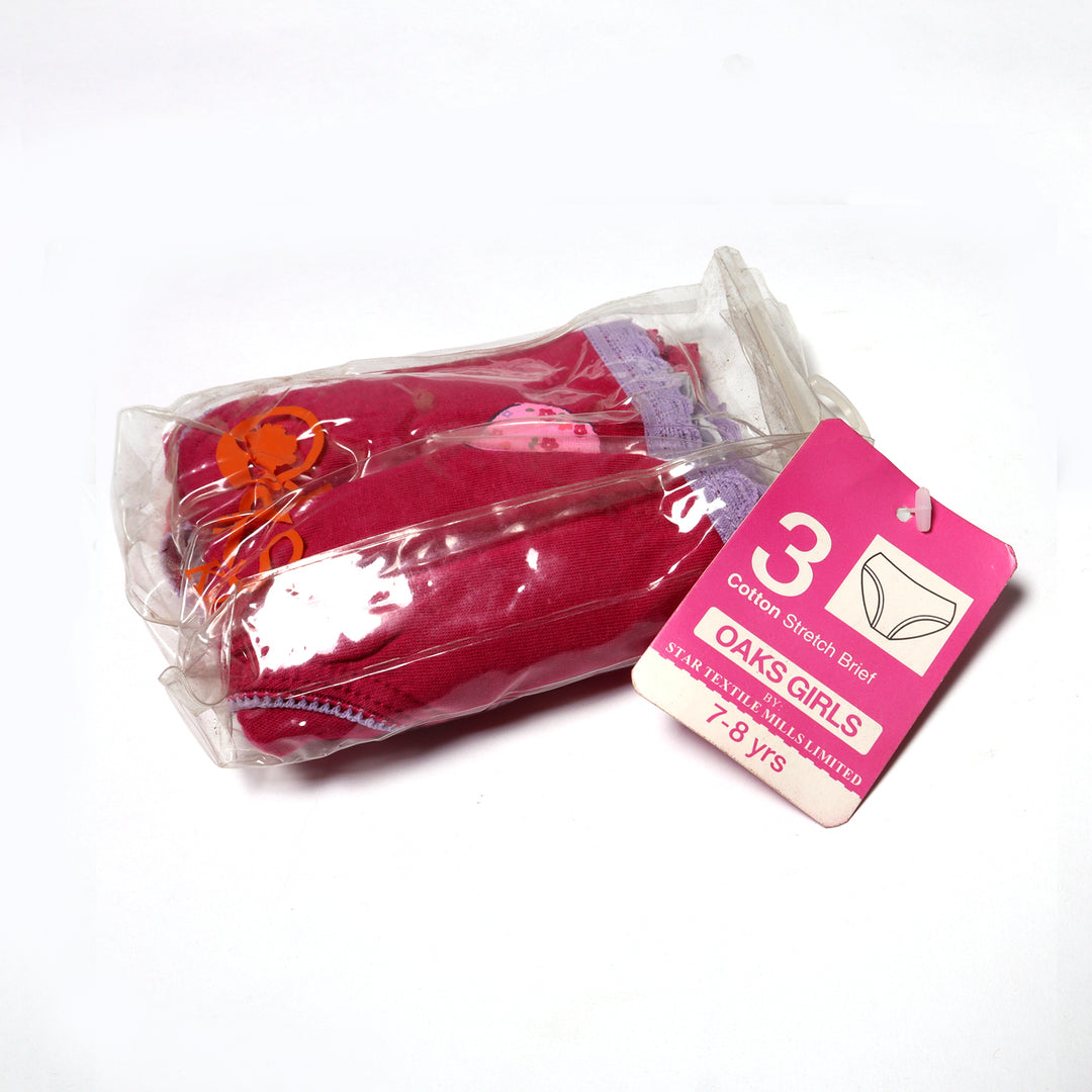 COTTON STRETCH PACK OF 3 PENTIES FOR GIRLS BY OAKS