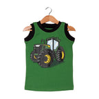 GREEN TRACTOR PRINTED SANDO FOR BOYS