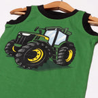 GREEN TRACTOR PRINTED SANDO FOR BOYS