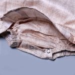 Load image into Gallery viewer, BROWN FRIL SELF PRINTED COTTON FABRIC ROMPER
