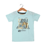 SKY BLUE LIFE IS LIKE GAME PRINTED HALF SLEEVES T-SHIRT FOR BOYS