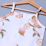 Load image into Gallery viewer, WHITE WITH ORANGE FLOWERS PRINTED COTTON FABRIC ROMPER
