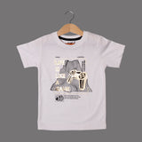 WHITE LIFE IS LIKE GAME PRINTED HALF SLEEVES T-SHIRT FOR BOYS