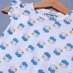 WHITE DUCK FACE PRINTED COTTON JERSY FABRIC ROMPER