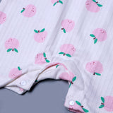 WHITE PEACH PRINTED COTTON JERSY FABRIC ROMPER