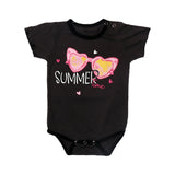 DULL BLACK SUMMER TIME PRINTED ROMPER