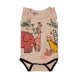 LIGHT PEACH WELCOME TO SAVANA PRINTED ROMPER