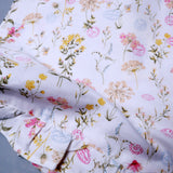 WHITE FRIL SLEEVES LESS FLOWERS PRINTED COTTON FABRIC ROMPER