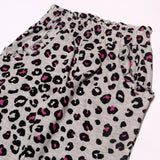 GREY WITH BLACK CHEETAH PRINTED FRIL POCKETS PAJAMA FOR GIRLS