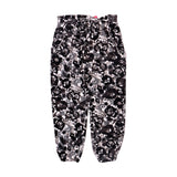 WHITE WITH BLACK FLOWERS PRINTED FRIL POCKETS PAJAMA FOR GIRLS