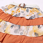 Load image into Gallery viewer, NEW WHITE WITH ORANGE DESIGN PRINTED SKIRT FOR GIRLS
