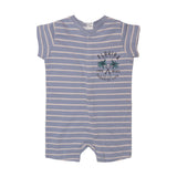 BLUE WITH WHITE STRIPES FLORIDA PRINTED ROMPER FOR BOYS