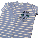 BLUE WITH WHITE STRIPES FLORIDA PRINTED ROMPER FOR BOYS
