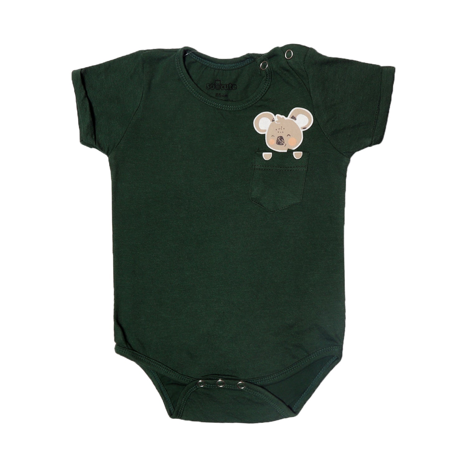 DARK GREEN POCKET PRINTED ROMPER Secondary image