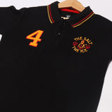 BLACK POLO "4 THE SALT" PRINTED HALF SLEEVES T-SHIRT