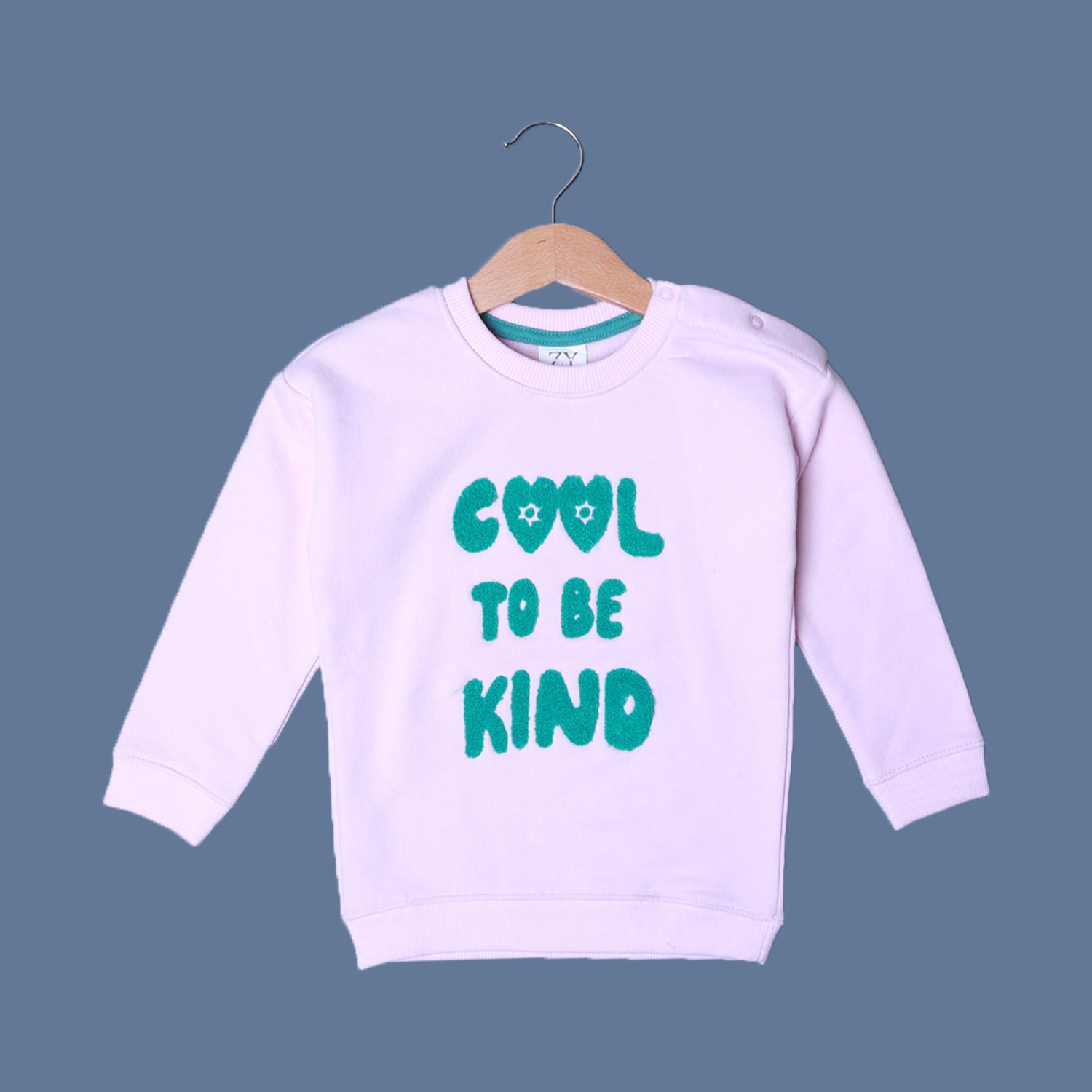 PINK "COOL TO BE KIND" EMBROIDERED  TERRY FABRIC SWEATSHIRT Secondary image