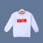Load image into Gallery viewer, WHITE &quot;DRAGON&quot; EMBROIDERED TERRY FABRIC SWEATSHIRT
