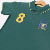 GREEN POLO "8 BAVERLAY" PRINTED HALF SLEEVES T-SHIRT
