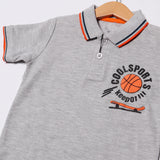 GREY POLO "COOLSPORTS" PRINTED HALF SLEEVES T-SHIRT