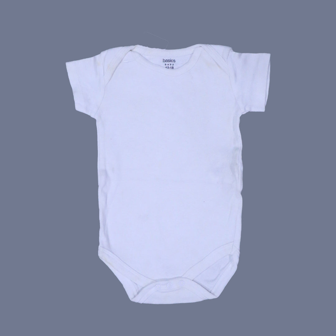 WHITE PLAIN BASIC ROMPER FOR SUMMERS