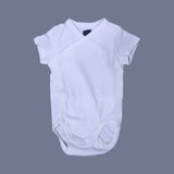 WHITE PLAIN WITH CROSS BUTTONS ROMPER FOR SUMMERS
