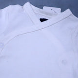 WHITE PLAIN WITH CROSS BUTTONS ROMPER FOR SUMMERS