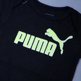 BLACK WITH GREEN PUMA PRINTED ROMPER FOR SUMMERS