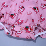 BABY PINK BEAR LOTSO PRINT WITH BAND ROMPER FOR GIRLS