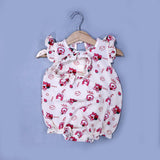 CREAM BEAR LOTSO PRINT WITH BAND ROMPER FOR GIRLS