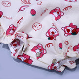 CREAM BEAR LOTSO PRINT WITH BAND ROMPER FOR GIRLS