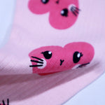 Load image into Gallery viewer, PEACH WITH HEARTS PRINT DROP NIDDLE RIBBED FABRIC SUIT FOR GIRLS MID SEASON
