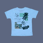 Load image into Gallery viewer, SKY BLUE &quot;SUMMER VIBE&quot; PRINT HALF SLEEVES T-SHIRT FOR BOYS
