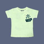 Load image into Gallery viewer, YELLOW &quot;SUMMER VIBE&quot; PRINT HALF SLEEVES T-SHIRT FOR BOYS

