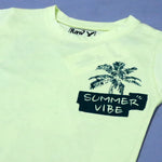 Load image into Gallery viewer, YELLOW &quot;SUMMER VIBE&quot; PRINT HALF SLEEVES T-SHIRT FOR BOYS
