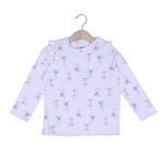 Load image into Gallery viewer, LIGHT PINK WITH RABBIT PRINT DROP NIDDLE RIBBED FABRIC SUIT FOR GIRLS MID SEASON
