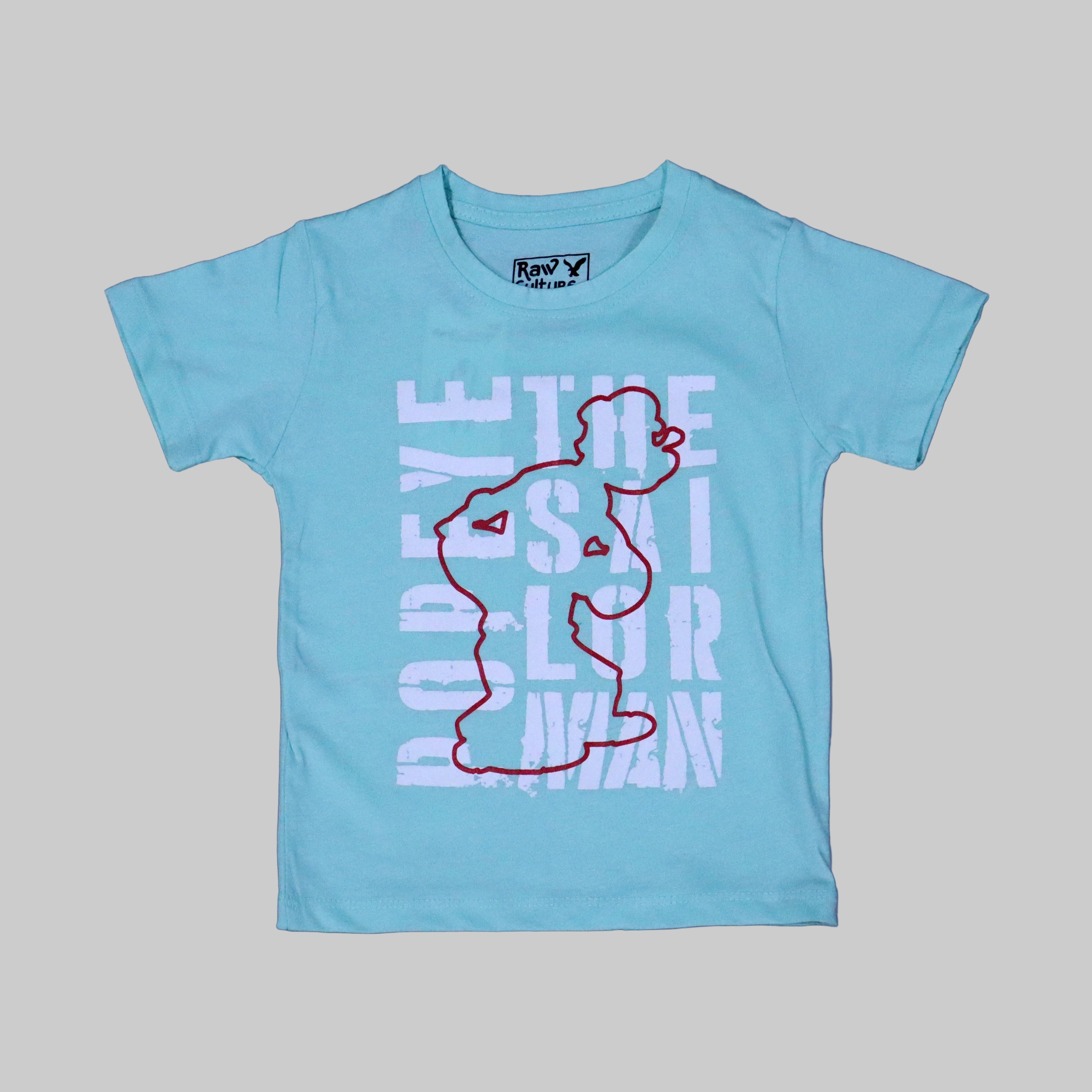 SEA GREEN "POPEYE" PRINT HALF SLEEVES T-SHIRT FOR BOYS Secondary image