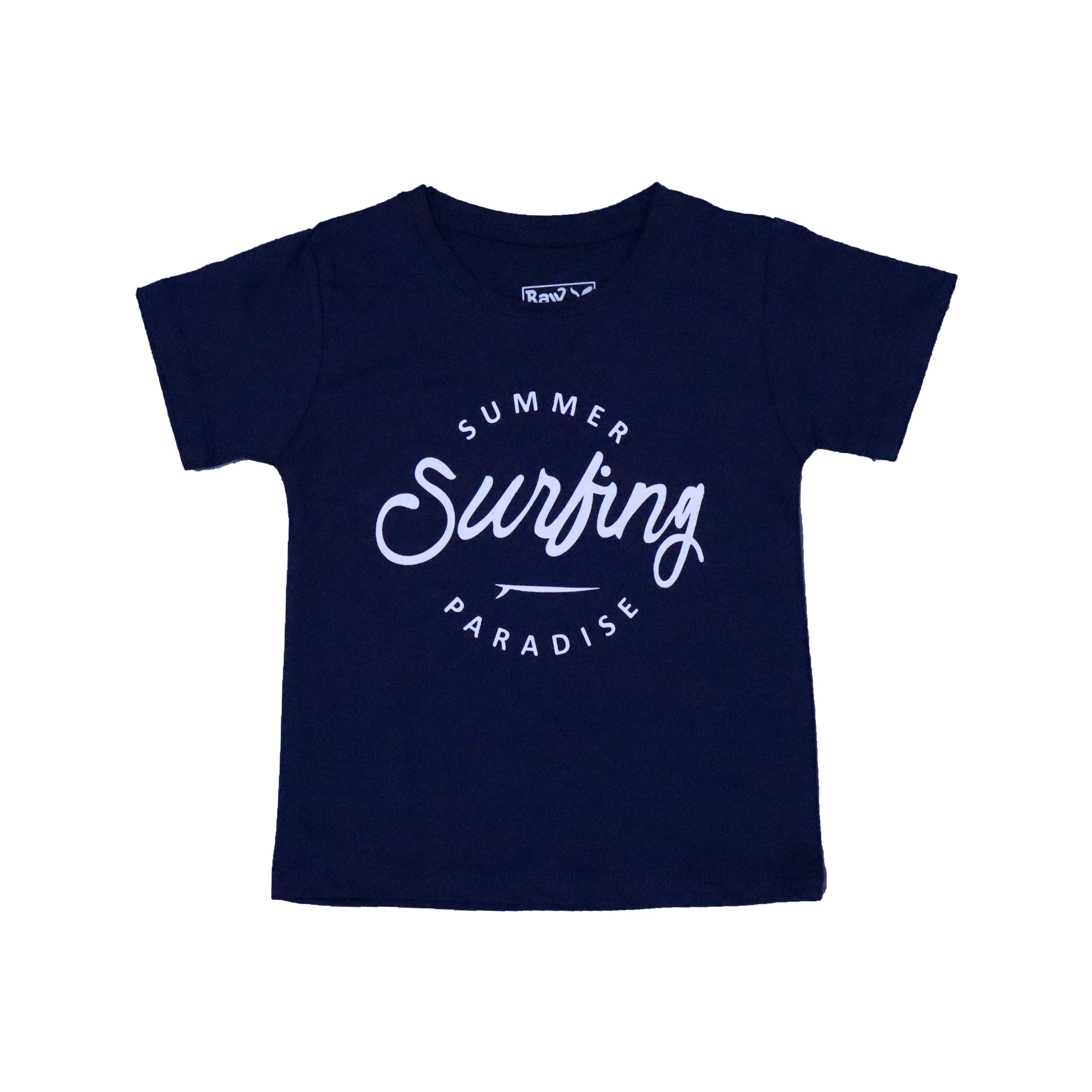 NAVY BLUE "SUMMER SURFING" PRINT HALF SLEEVES T-SHIRT FOR BOYS Secondary image