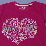 Load image into Gallery viewer, BLUSH PINK HEART SUN SHINE PRINT T-SHIRT TOP FOR GIRLS
