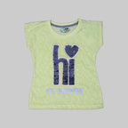 YELLOW "HI IT'S PLAYTIME" T-SHIRT TOP FOR GIRLS
