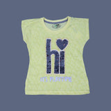 YELLOW "HI IT'S PLAYTIME" T-SHIRT TOP FOR GIRLS