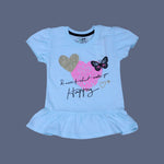 Load image into Gallery viewer, SKY BLUE &quot;BUTTERFLY &amp; HAPPY&quot; T-SHIRT TOP FOR GIRLS
